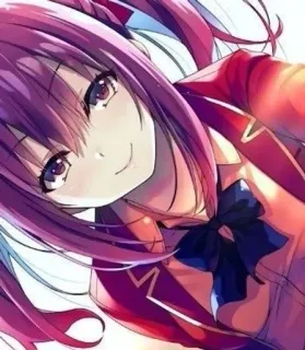 💕 11f56498 动漫, 女孩, 校服, 红发 telegram sticker