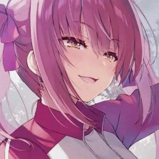 💕 334a1da1 动漫, 女孩, 粉色头发, 肖像, 校服 telegram sticker