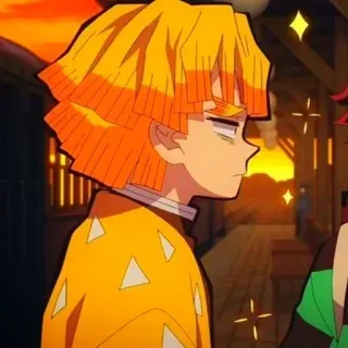 ⚡️ 089d1294 Zenitsu Agatsuma Demon Slayer アニメ, 鬼滅の刃, 善逸, 我妻善逸, キャラクター telegram sticker