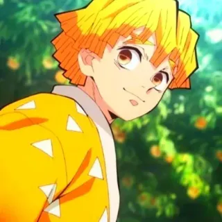 ⚡️ 3e179ae2 Zenitsu Agatsuma Demon Slayer アニメ, 鬼滅の刃, 善逸, 黄色, キャラクター, 漫画 telegram sticker