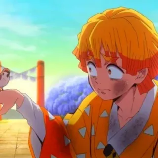 ⚡️ 5f85f2db Zenitsu Agatsuma Demon Slayer アニメ, 鬼滅の刃, 善逸, 我妻善逸, 漫画 telegram sticker