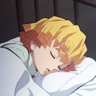 ⚡️ 77bda29f Zenitsu Agatsuma Demon Slayer アニメ, 睡眠, 漫画, 鬼滅の刃, 善逸 telegram sticker