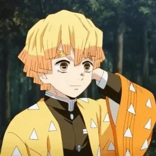 ⚡ eaf676d3 Zenitsu Agatsuma Demon Slayer アニメ, キャラクター, 鬼滅の刃, 善逸, 我妻, 黄色, 漫画 telegram sticker