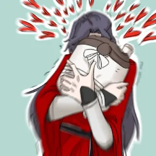 😍 0f8b4a09 przytulanie, miłość, czerwone serca, kreskówka, anime telegram sticker