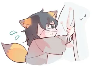 🥺 12529fb1 lis, anime, strach, zwierzę, chibi telegram sticker