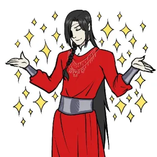 ✨ 1a996342 postać, czerwony, iskierki, fantasy telegram sticker