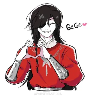 ❤️ 5fdb950b GeGe kreskówka, sztuka, miłość, anime, naklejka telegram sticker