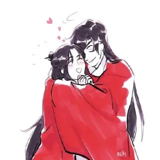 🤗 628d158f przytulanie, miłość, czerwony, ilustracja, sztuka, kreskówka telegram sticker