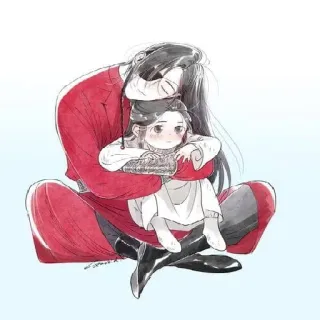 😊 c851600c kreskówka, uścisk, anime, dziecko, sztuka, rysunek telegram sticker