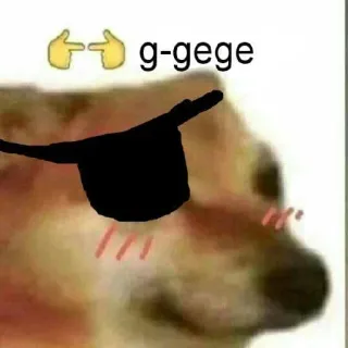 🥺 f4906e56 g-gege doge, pies, mem, pistolet z palców, zawstydzony telegram sticker