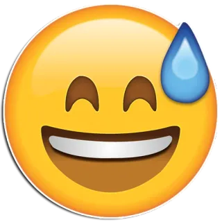 😅 0858caa2 emoji, smiling face, sweat drop, emotion, happy, nervous, stress telegram sticker