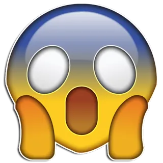 😱 7e1093df emoji, scared, shocked, astonished, frightened, face telegram sticker