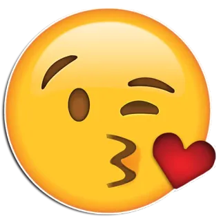 😘 df2fa019 emoji, kiss, heart, love, winking, face, yellow, affection telegram sticker