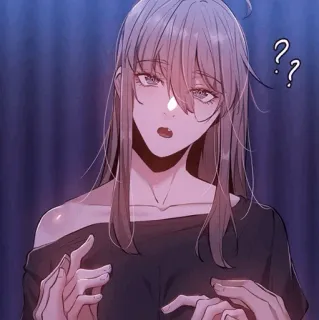 🌒 ad441d6e mulher, anime, pergunta, confusa telegram sticker