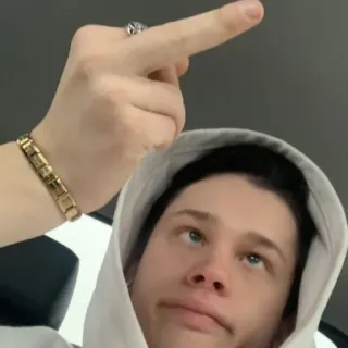 🖕 6978f365 jari tengah, gestur ofensif, kasar, remaja, orang telegram sticker