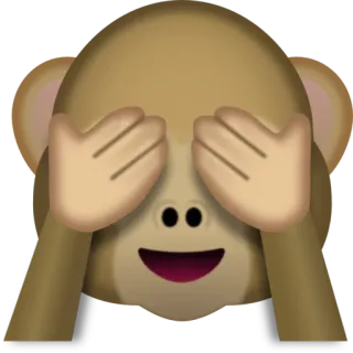 🙈 010d0dee 원숭이, 이모지, 눈 가리기, 동물, 귀여운, 만화 telegram sticker