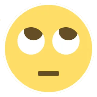 🙄 0afc5983 이모티콘, 표정, 얼굴, 노란색, 눈, 올려다보기, 기분 telegram sticker