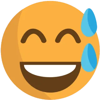 😅 0d8f119d 이모지, 땀, 초조, 안도, 표정, 노란색, 얼굴 telegram sticker