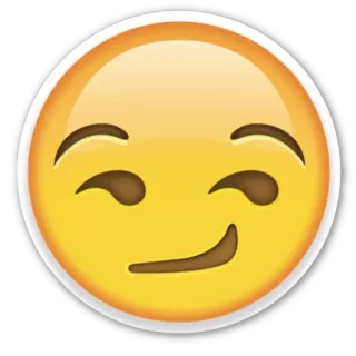 😏 0e5277f0 이모지, 능글, 표정, 노란색, 둥근 telegram sticker