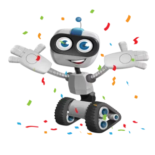 🤖 3c8ab6c2 로봇, 축하, 콘페티, 장난감, 안드로이드, 기계 telegram sticker