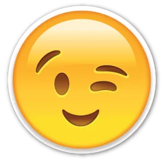 😉 79b17922 이모지, 윙크, 노랑, 얼굴, 미소, 표정 telegram sticker