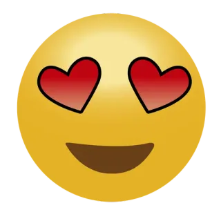 😍 ba37e733 이모지, 스마일리, 사랑, 하트 눈, 애정, 행복 telegram sticker