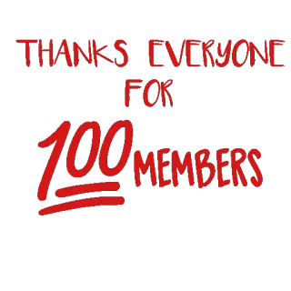 😍 c23221c6 THANKS EVERYONE FOR 100 MEMBERS thanks, members, celebration, community, achievement, emoji telegram sticker