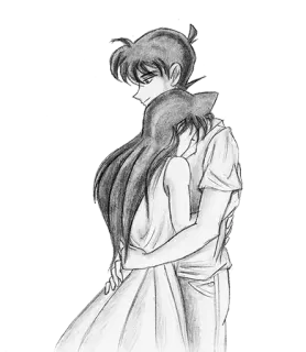 🈯 05f31fe6 อนิเมะ, กอด, คู่รัก, ความรัก, สเก็ตช์ whatsapp sticker