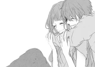 🈯 c3a3ed83 อนิเมะ, กอด, ความรัก, คู่รัก, น่ารัก, มังงะ whatsapp sticker