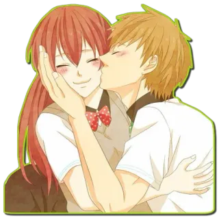 😘 73e58634 Anime, Paar, Romantik, Kuss, Zuneigung, Süß telegram sticker