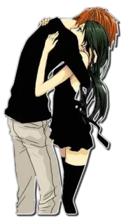 ❤ c6dad2bc Anime, Umarmung, Paar, Romantik, Zuneigung, Cartoon telegram sticker