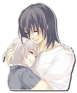 ❤ e7435e14 Anime, Umarmung, Zuneigung, Freundschaft, Charaktere telegram sticker
