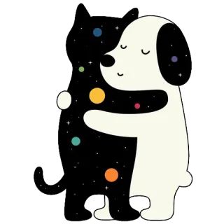 ✨ 0a88722c pies, galaktyka, kosmos, słodki, zwierzę telegram sticker