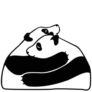 🐼 51f96668 pandy, zwierzęta, przytulanie, niedźwiedzie telegram sticker