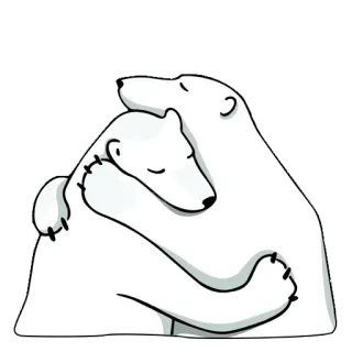 🐻 5da70922 niedźwiedzie polarne, przytulanie, czułość, słodki, kreskówka telegram sticker