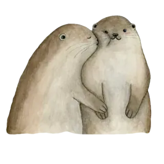 ☺️ c02ab942 wydry, zwierzęta, słodkie, miłość, przyjaźń telegram sticker