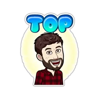 🔝 23e5c8f1 TOP Avatar, Pria, Kartun, Flanel, Kasual, Selfie telegram sticker