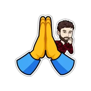 🙏 7a32d2a0 Bitmoji, Tangan, Doa, Orang, Kartun, Emoji telegram sticker