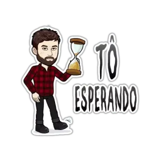 ⏳ f597b2a0 TO ESPERANDO menunggu, jam pasir, kesabaran, pria, kartun, pengatur waktu telegram sticker