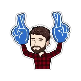 🤞 f64788a1 Bitmoji, jari menyilang, keberuntungan, harapan, avatar digital, kartun, emoji, stiker telegram sticker