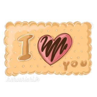🍪 4562514d I LOVE YOU love, heart, cookie, i love you, valentine, sweet, dessert telegram sticker