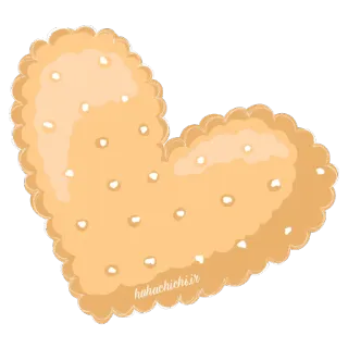 💛 6787eca3 hahaachichisr.ir cookie, heart, snack, food, biscuit, cute telegram sticker