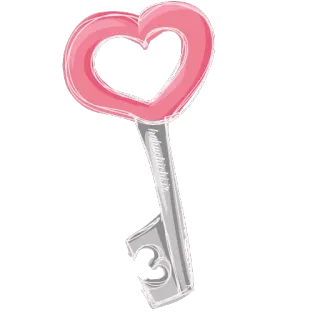 🗝 8b880803 hakuyuchichii.ir key, heart, pink, love, romantic, valentines, vintage telegram sticker