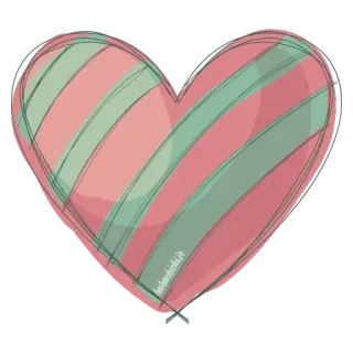 💜 aebbf5d3 hahuehuchichir.ir heart, striped, love, pastel, drawing, whimsical telegram sticker
