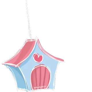 🏡 ee4e122f kahuchichi.it birdhouse, house, sweet, pink, blue, cute, decoration, hanging telegram sticker