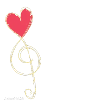 💜 f4723f65 heart, treble clef, music, love, note, golden telegram sticker
