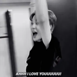 ♥️ 2305885c AHHH I LOVE YOUUUUUU! любовь, фанат, болеем, счастливый, взволнованный whatsapp sticker