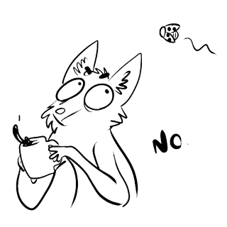 😳 d2e6df34 NO animal, chat, non, rejet, gribouillage, dessin au trait whatsapp sticker