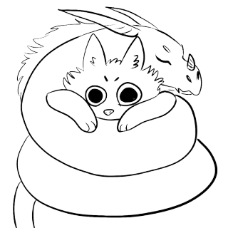 😊 e11958ee chat, dragon, animal de compagnie, animal, mignon, kawaii, fantaisie, dessin whatsapp sticker