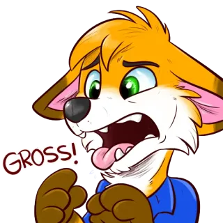 😨 9addc3ab GROSS! rubah, furry, kartun, jorok, ekspresi, stiker whatsapp sticker